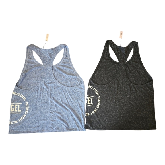 2 NWT Victoria's Secret Angel Racerback MuscleTank Tops Blue Black Size Large - Picture 8 of 13